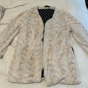 Cream MINKPINK Faux Fur Coat